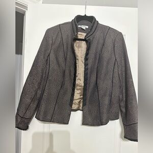 Peter Nygard Black and Brown Geometric Blazer